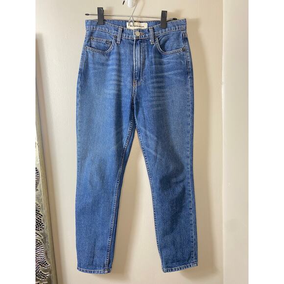 REFORMATION JEANS 25 JULIA CROP HIGH RISE CIGARETTE ANKLE BALTIC BLUE WASH DENIM - Picture 1 of 12